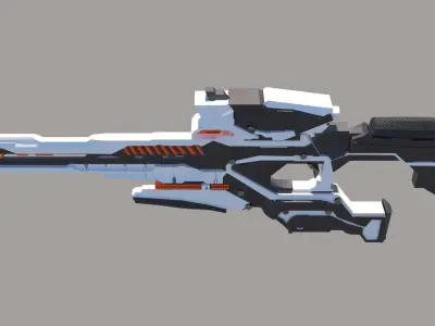 sci-fi gun Low-poly 3D model