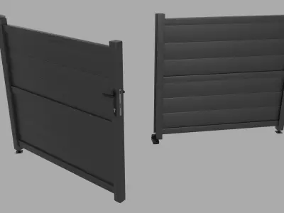 Aluminum swing gate 3D model purchase