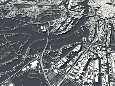 Cityscape Hamburg  Germany 3D model