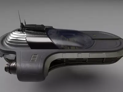 3D Landspeeder Hovercraft Vehicle 3D model 3D model