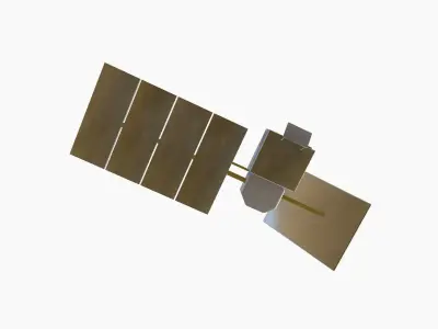 Satellite J02 White Gold - SciFi Space Design Low-poly 3D model