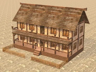 Medieval house fourteen 12 Low-poly 3D model