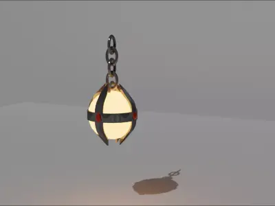 Ancient lamp Low-poly 3D model