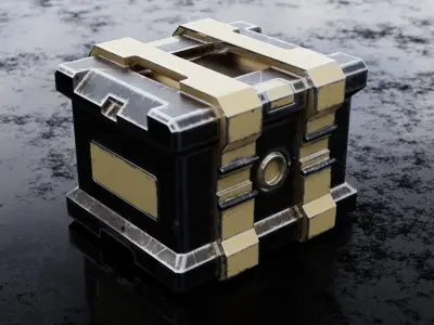 Sci fi Crates Low-poly 3D model