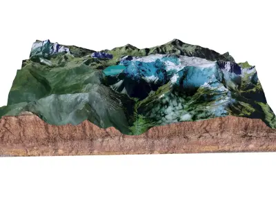 Lake Lunersee Eastern Alps Austria Pearl 3D model