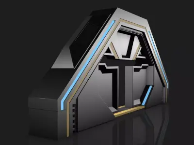 Sci Fi Door 3D model buy