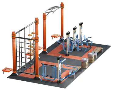 collection for outdoor fitness parks 3D model