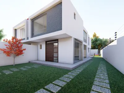 Two beautiful minimalist homes  3D model