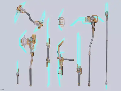 Sci fi elite weapon collection 3D Model Pack