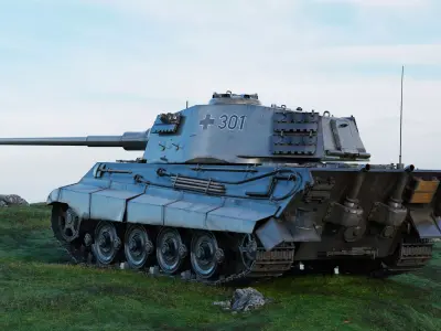 Tank Tiger WW2 AAA  Low-poly 3D model