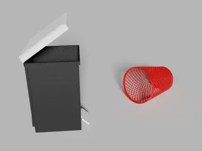 Low-poly Trash can Low-poly 3D model