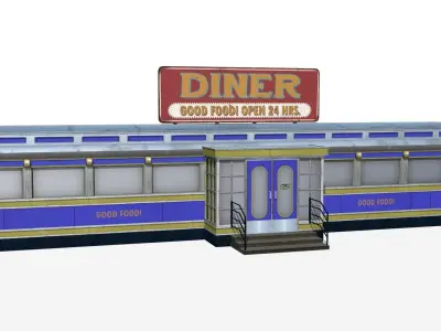 old dining  Low-poly 3D model