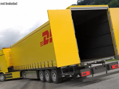  Electric Truck with DHL Trailer Rigged 