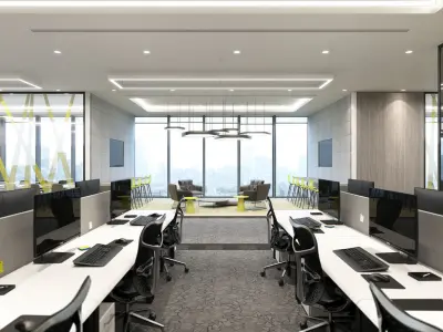 VRay - C4D files - Office Space Interior 3D model 3D model