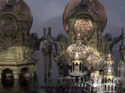 Steampunk Dark Tower Halloween Tall Kit bash 2 3D model