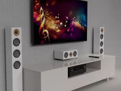 Audiovisual product collection Low-poly 3D model Low-poly 3D model