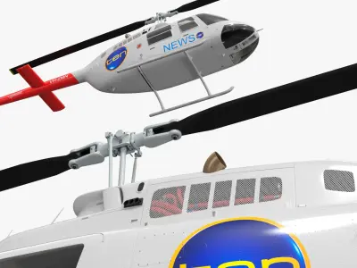  Bell 206B JetRanger III Helicopter Ten News White 