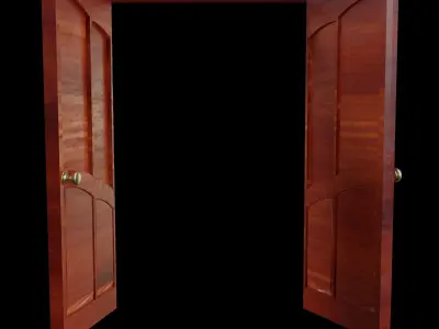 Door double Low-poly 3D model