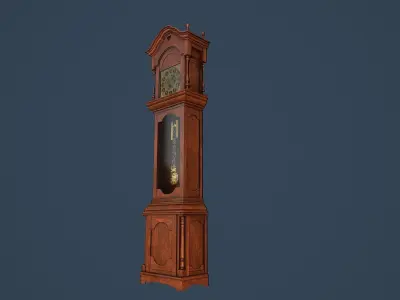Rigged Grandfather Clock Low-poly 3D model