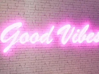 Good Vibes Sign Free low-poly 3D model