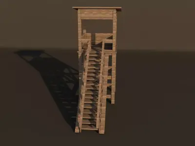 Wooden Tower Low-poly 3D model