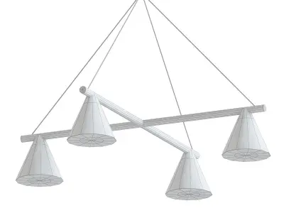 PROBE pendant light with four glass shades 3D model