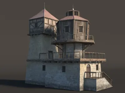 Fantasy Medieval House 01 3D model