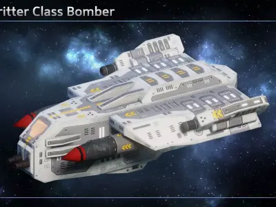 Spaceship Bombers Gunships Low-poly 3D model