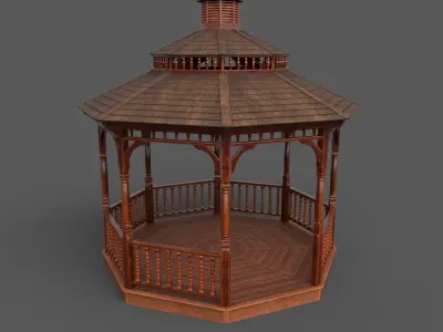 Garden Gazebo pbr Low-poly 3D model