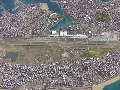 Bahrain Airport Low-poly 3D model
