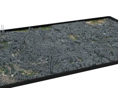  City of Bucharest Low-poly 3D model