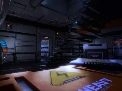 Scifi  Modular Room Corridor Laboratory Kit Low-poly 3D model