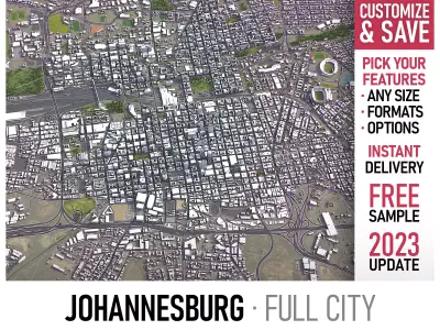 Johannesburg - 3D City Model Low-poly 3D model