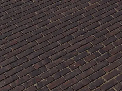Aged Dark Red Brick Pavement  Texture