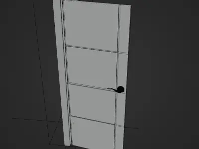 Wooden High Poly Door 3D model