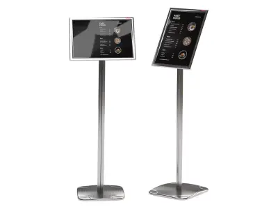 Floor information stand A3 BRAUBERG Extra with restaurant menu 3D model