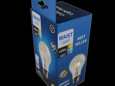  Colored Light Bulb Low-poly 3D model