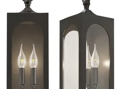 Potterybarn Caleb handmade lantern and sconce 3D model