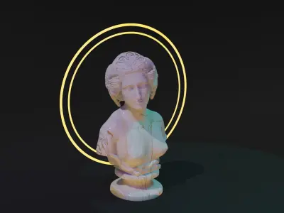 Medusa Bust Statue 3D model