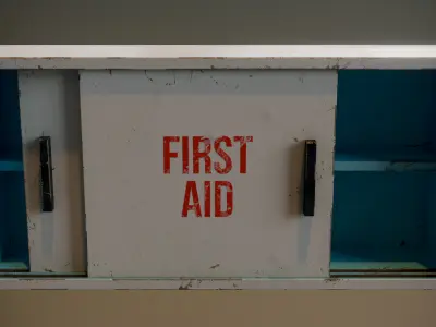 Sliding Door First Aid Cabinet Low-poly 3D model