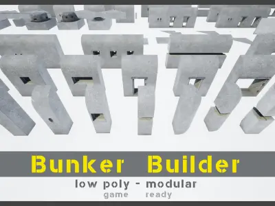 Bunker Builder Asset Pack Low-poly 3D model