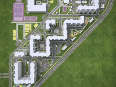 Urban Area 04  Low-poly 3D model