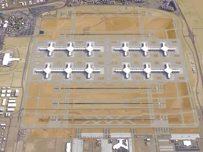 Dubai - Al Maktoum International Airport - DWC Low-poly 3D model