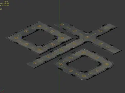 City State Building - Scene Pavement 03 3D model