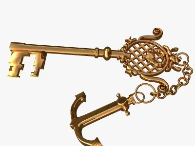 Gold Key 3D model buy