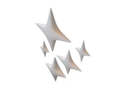 Sparkling Symbol v1 003 Low-poly 3D model