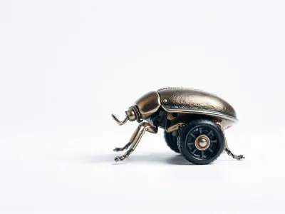 Golden Scarab Toy on Wheels model pack Low-poly 3D model