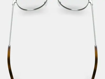 York Eyeglasses in Polished Silver 3D model