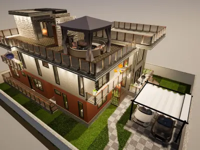 Mansion Interior And Exterior 3D model