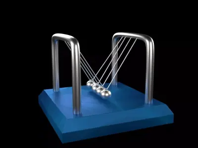 Table Pendulum  Newton Balls Free low-poly 3D model
